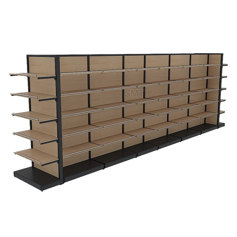 Steel Wood Combined Supermarket Shelf Store Display Shelving Retail Gondola Rack