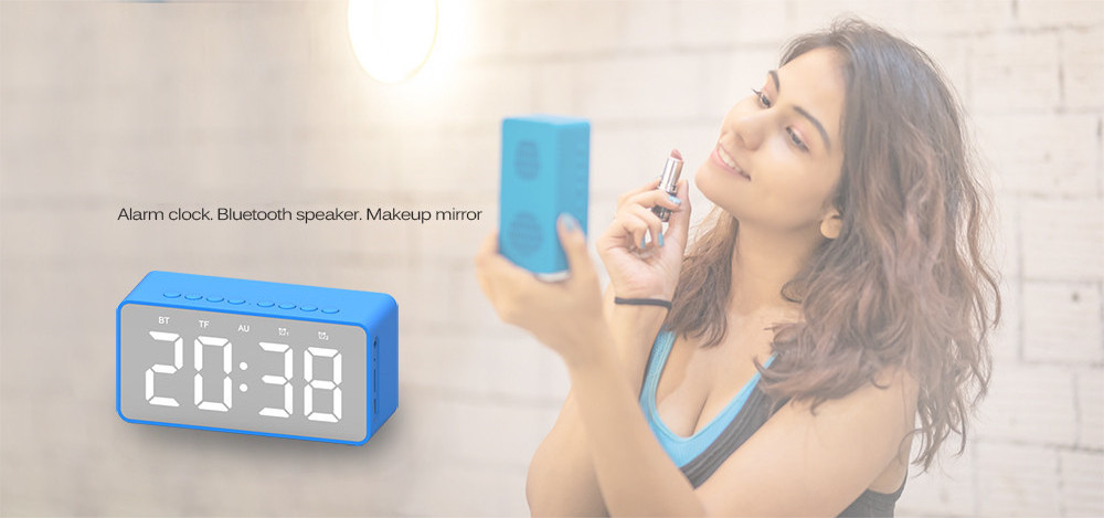 the Newest Portable Wireless Bluetooths Speaker of alarm clock with mirror