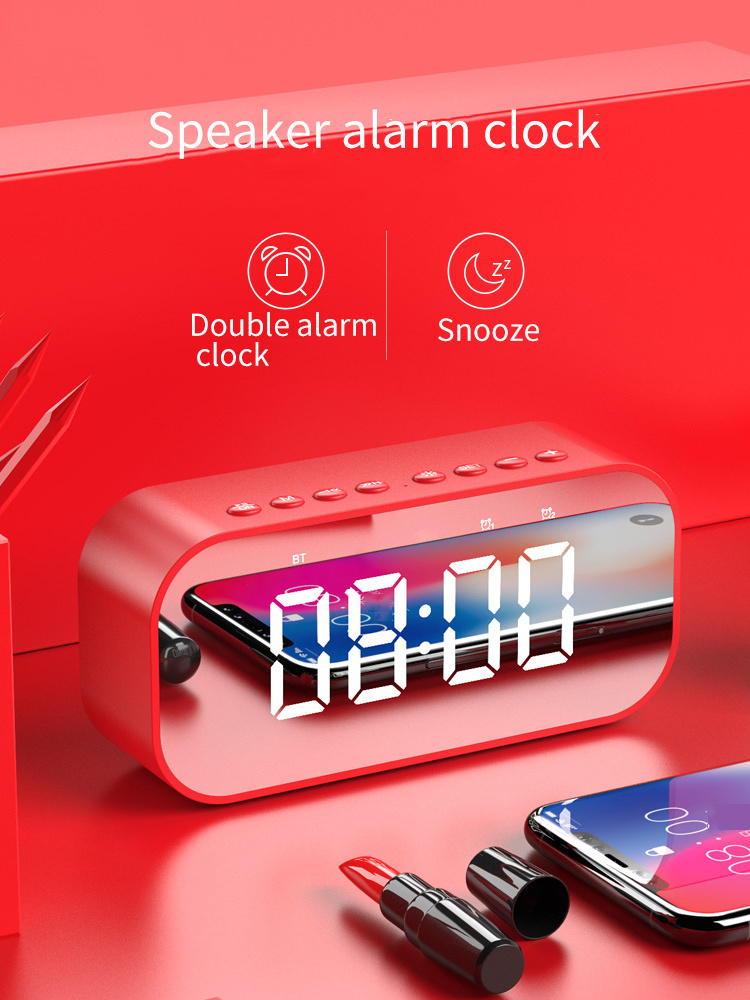 the Newest Portable Wireless Bluetooths Speaker of alarm clock with mirror