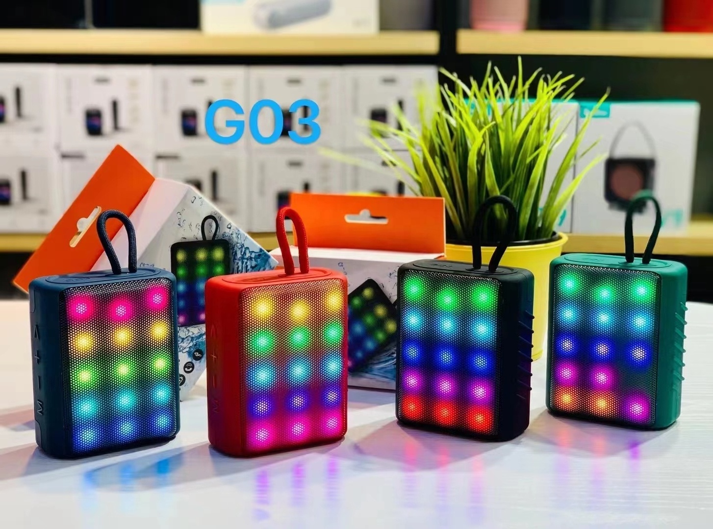 Wholesale price Portable Colors LED Light bluetooth speaker portable mobile phone wireless mini Subwoofer LED Stereo speaker