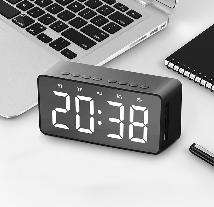 the Newest Portable Wireless Bluetooths Speaker of alarm clock with mirror