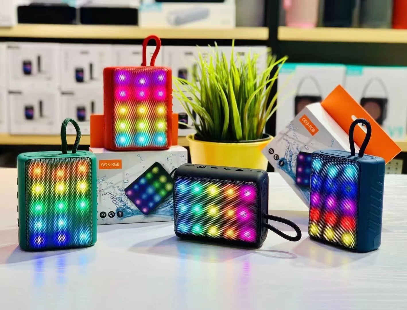 Wholesale price Portable Colors LED Light bluetooth speaker portable mobile phone wireless mini Subwoofer LED Stereo speaker