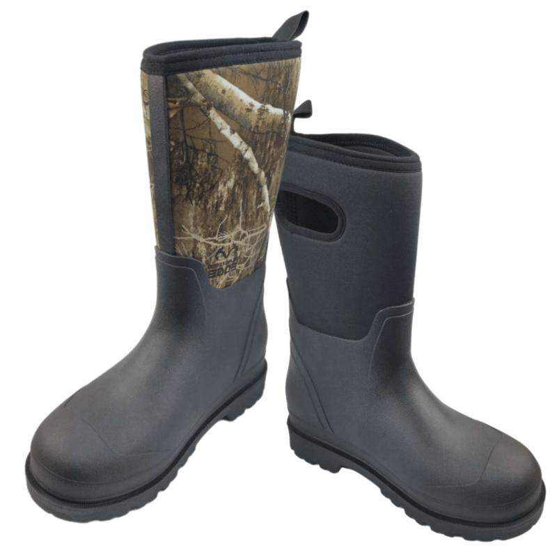 Factory OEM Knee High Men  Rubber Safety Waterproof Neoprene Hunting Gumboot Muck Boot