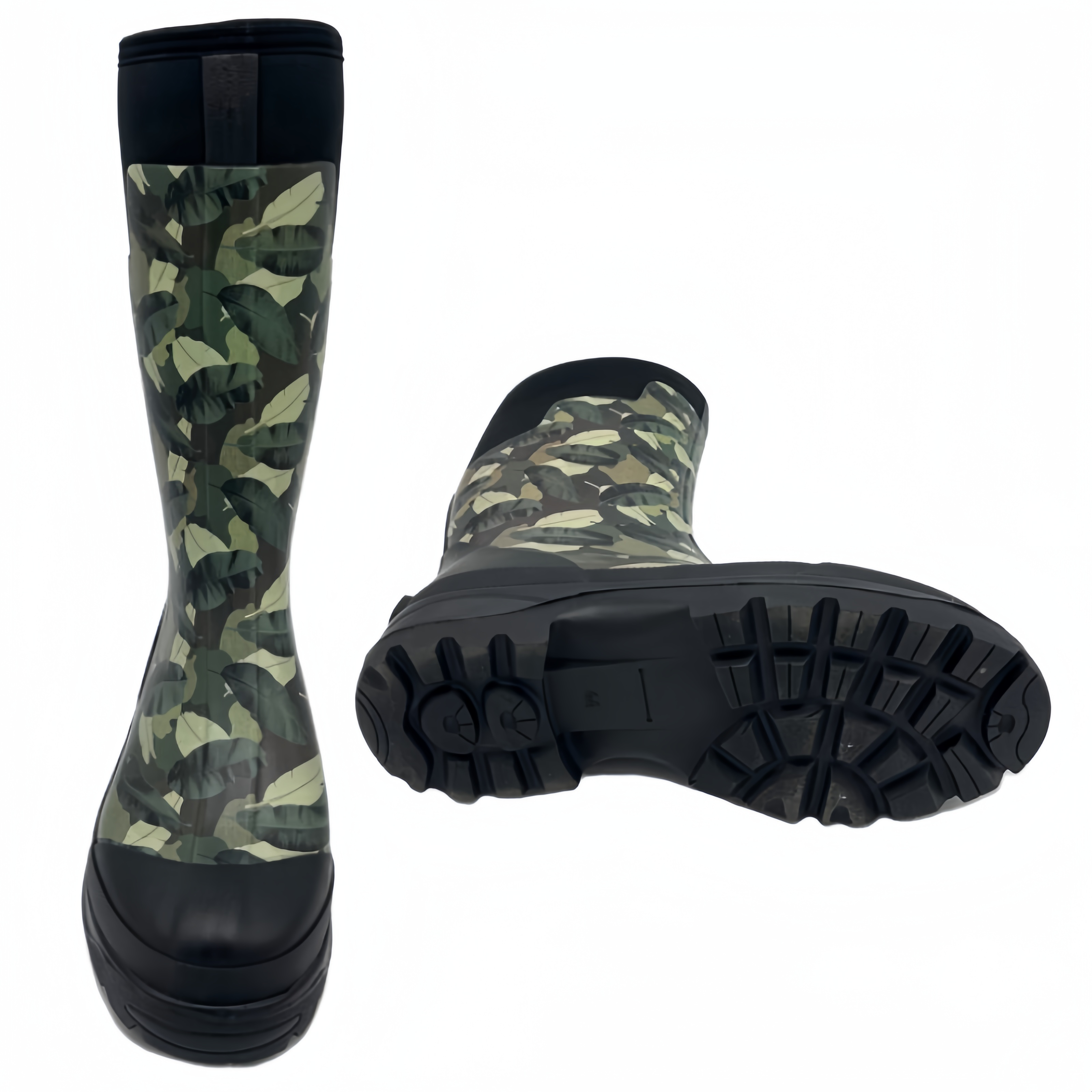 Hunting Camouflage Natural Rubber Waterproof Anti-slip Neoprene Men's Shoes Rain Rubber Boots