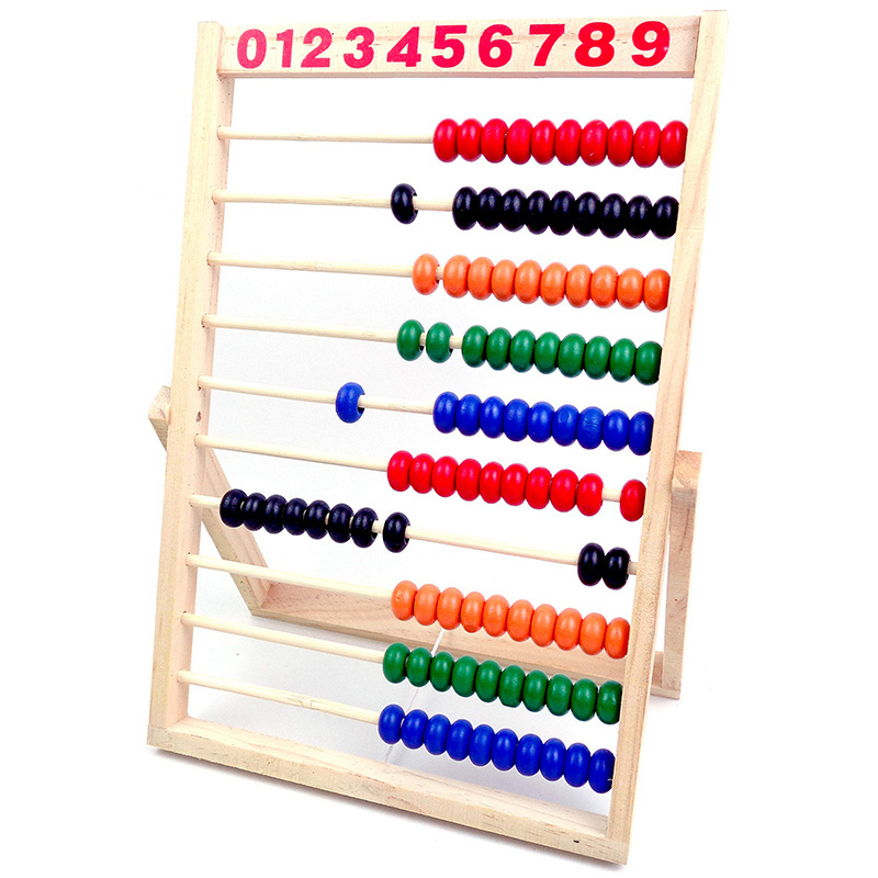 Wooden Counting Number Frame, 10 Rows Abacus for Kids Learning Math