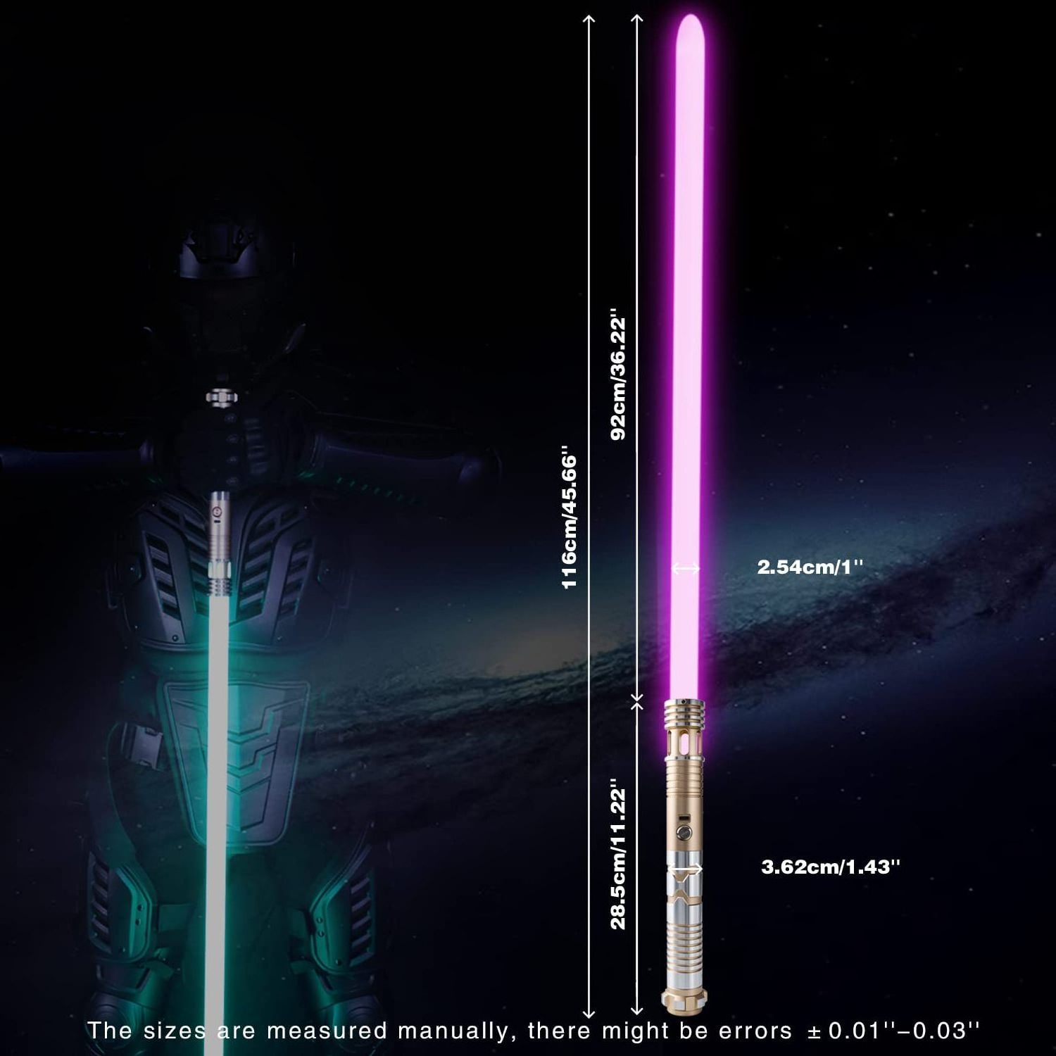 Smooth Swing RGB Light Saber Infinite Color Changing 9 Sound Fonts LED Light Sword Aluminium Hilt Sword Toy for Adults Party