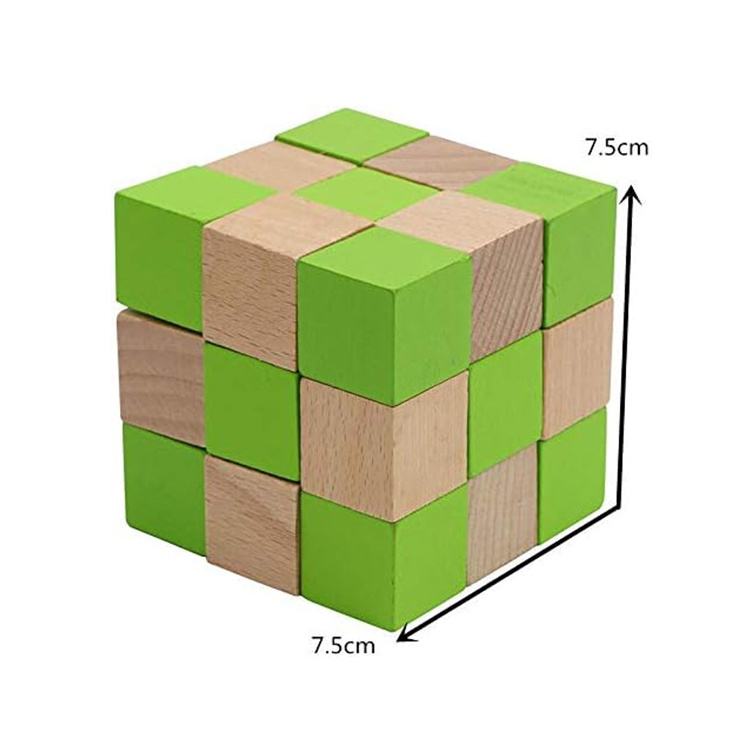 IQ Brain Teaser Wooden Cube 3D Puzzles Toy for Adults Children Educational Toy Magic Cube Kong Ming SUO Luban Lock