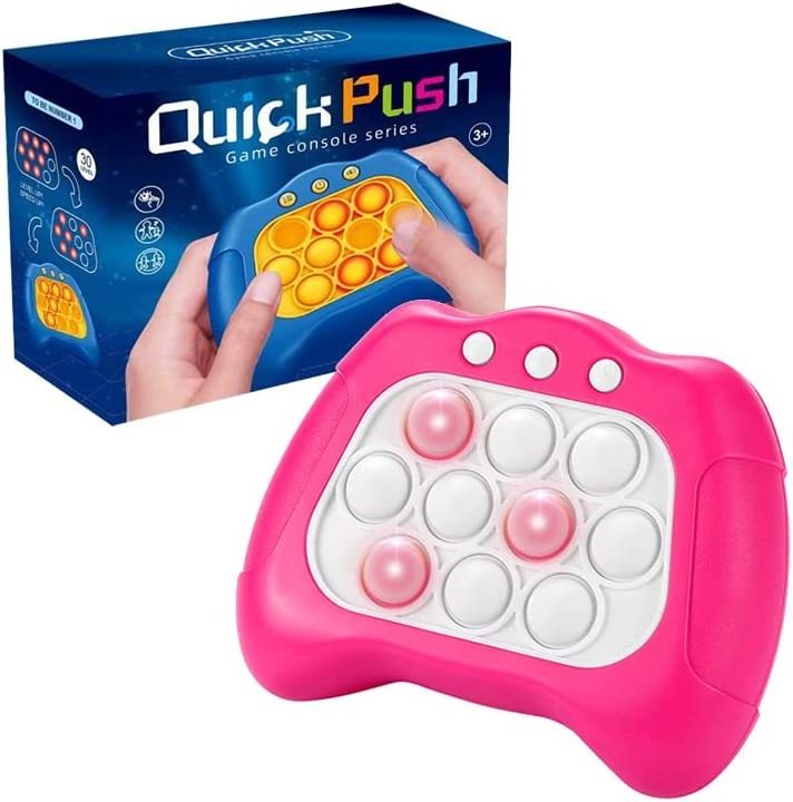 Quick Push Game Console Series Toys for Kids Interesting Push Bubble Fidget Stress Relief Toys Puzzle Light Up Game Toys