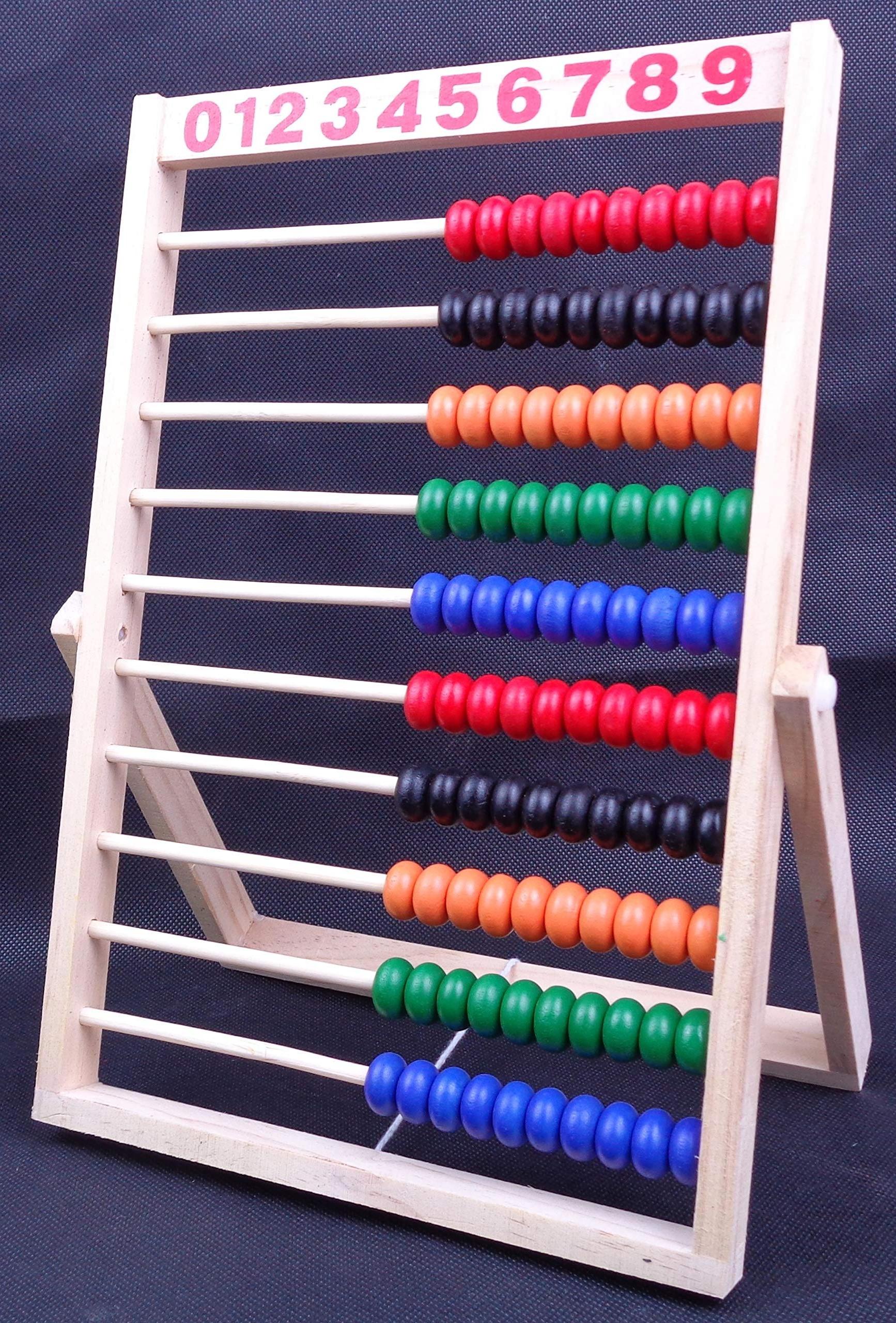 Wooden Counting Number Frame, 10 Rows Abacus for Kids Learning Math