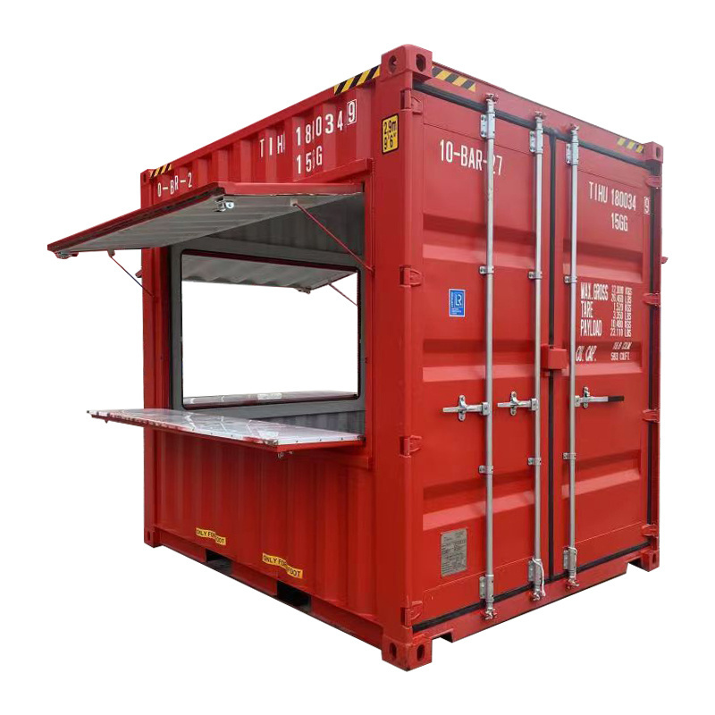 New 10-foot-high cube side open  kiosk container