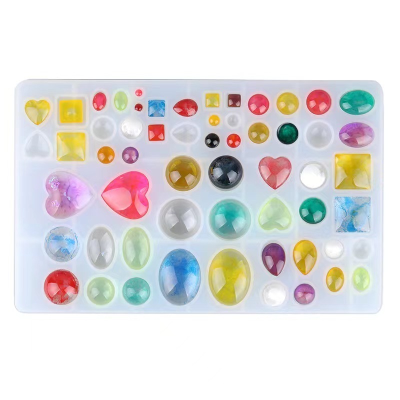 Resin Bead Mold Silicone Moulds and Square Shapes Mold Pendant Casting Molds for Gems Bead, Crystals and DIY Jewelry Making