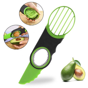 Kitchen gadgets 3 in 1 plastic avocado cutter Avocado slicer Avocado cutter Portable kitchen tools