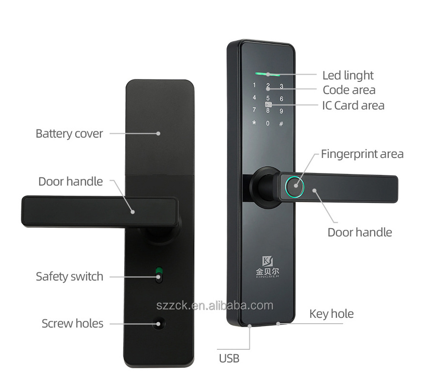 New Waterproof Security Wifi APP USB Port Electric Smart Digital Keyless Fingerprint Smart Door Lock