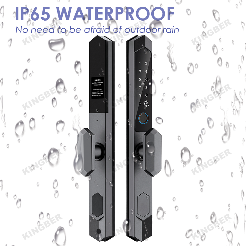 Innovative Waterproof Electric Fingerprint Smart Tuya App Intelligent Keyless Narrow Frame sliding Door Lock