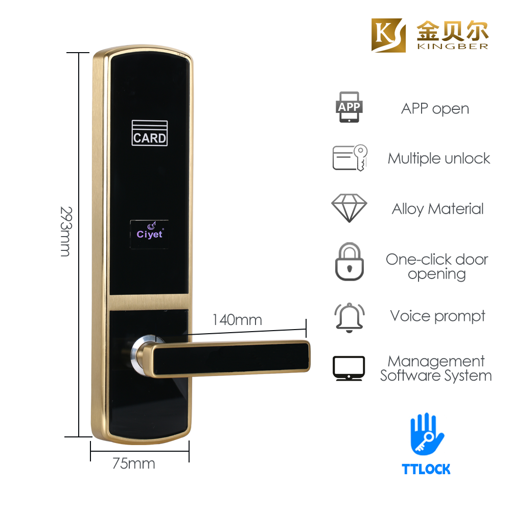 Cheapest High Quality T57 Rfid Energy Saving Switch  Room Door Lock With Card For Hotel