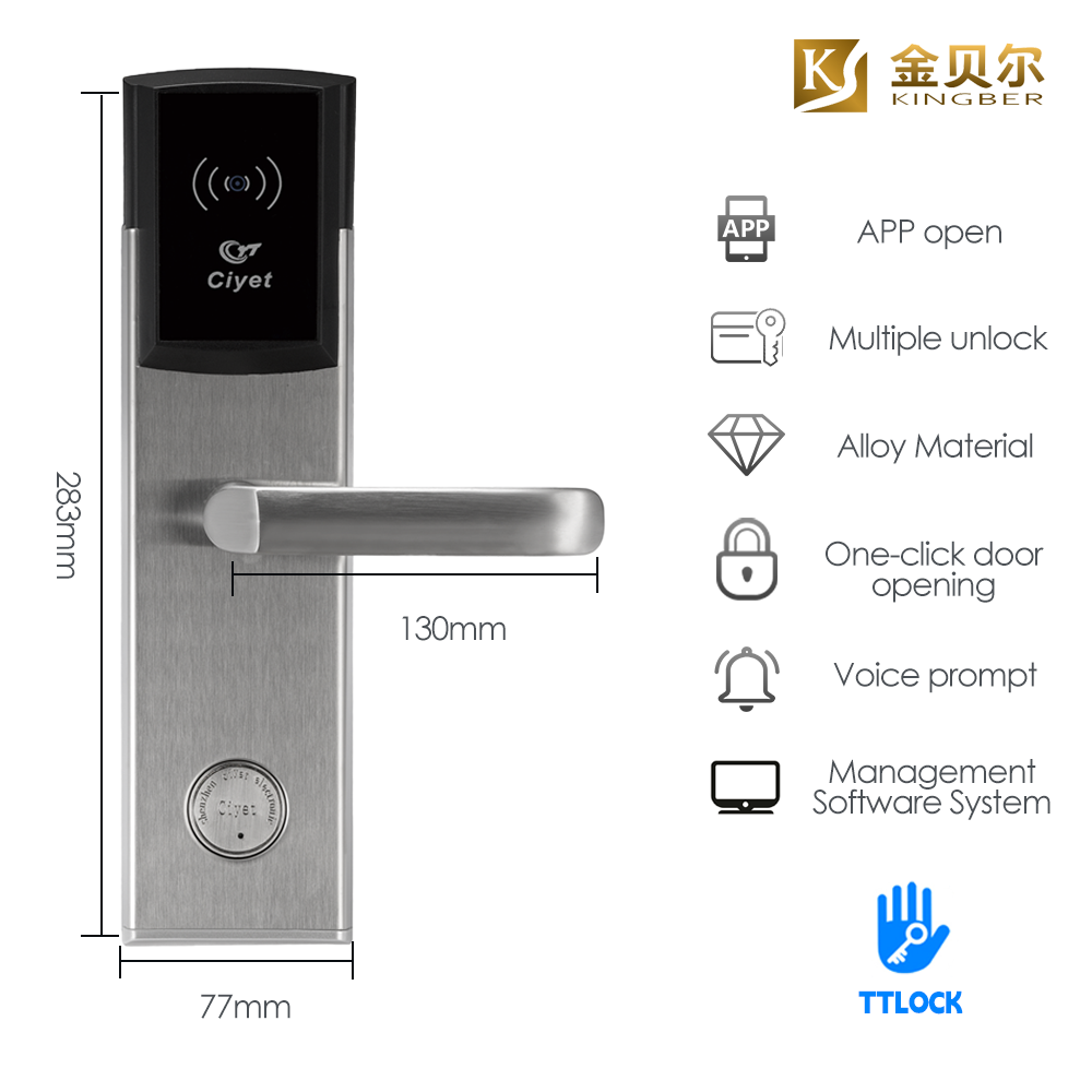 Smart Wireless Keyless RFID Card Hotel Door Locks Reader Smart Hotel Lock System