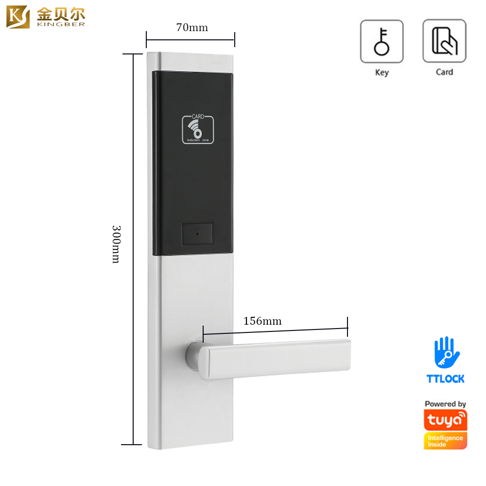 Temic Card keyless apartment  Hotel locks with mechanical key for door lock system