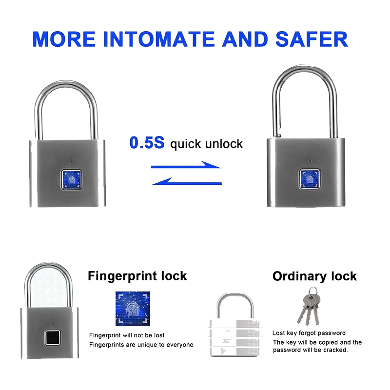 High Security IP65 Waterproof Small Smart Keyless Mini Door Lock With Biometric Fingerprint