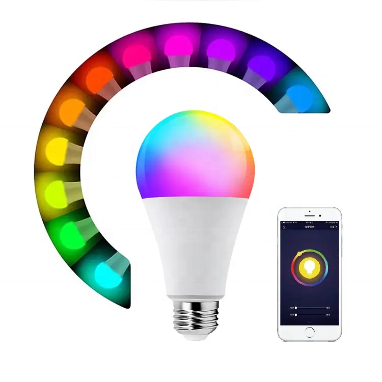 Tuya Voice Control 9w 12w 15w Smart Life B22 E26 E27 Alexa Google RGB Light wifi Smart Bulb