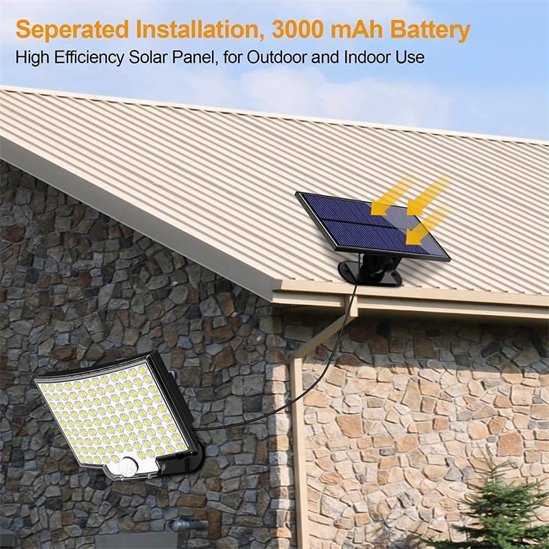 2024 Hot Sell Wall Solar Light Outdoor Solar 106LED  Motion Sensor Security Modes Wireless  Wall Lights Waterproof