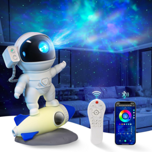 Rocket Astronaut Galaxy Laser Projector Star Night Light with Timer and Smart APP and Remote Nebula Space Projector Light