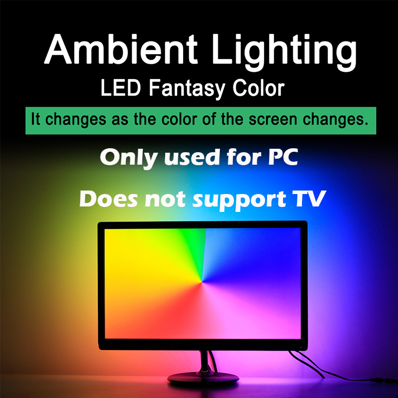 RGBIC LED Strip 5V USB Ambibox In LED Strip Light 5050 RGB Dream Color Ambient TV Kit For Desktop PC Screen Background Lighting