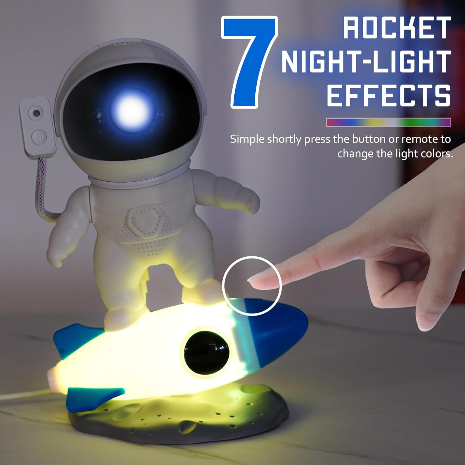 Rocket Astronaut Laser Galaxy Starry Projector Night Light with Bluetooth Speaker Remote and Timer Nebula Ceiling Projector Lamp