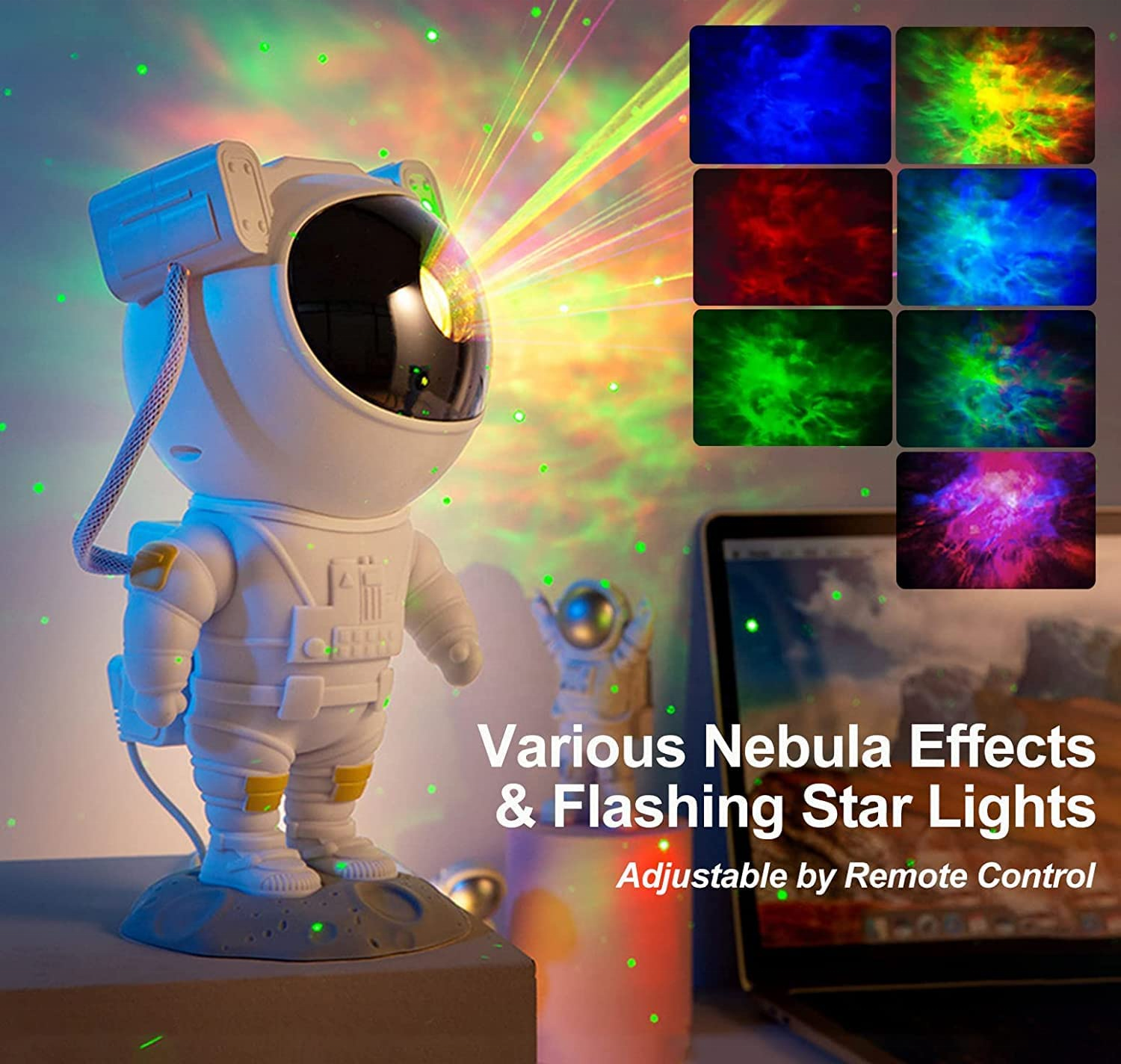 Kid Star Projector Night Light with Timer Remote Control and 360 Adjustable Design Astronaut Nebula Galaxy Night Light Projector