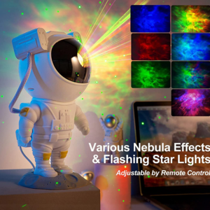 Kid Star Projector Night Light with Timer Remote Control and 360 Adjustable Design Astronaut Nebula Galaxy Night Light Projector