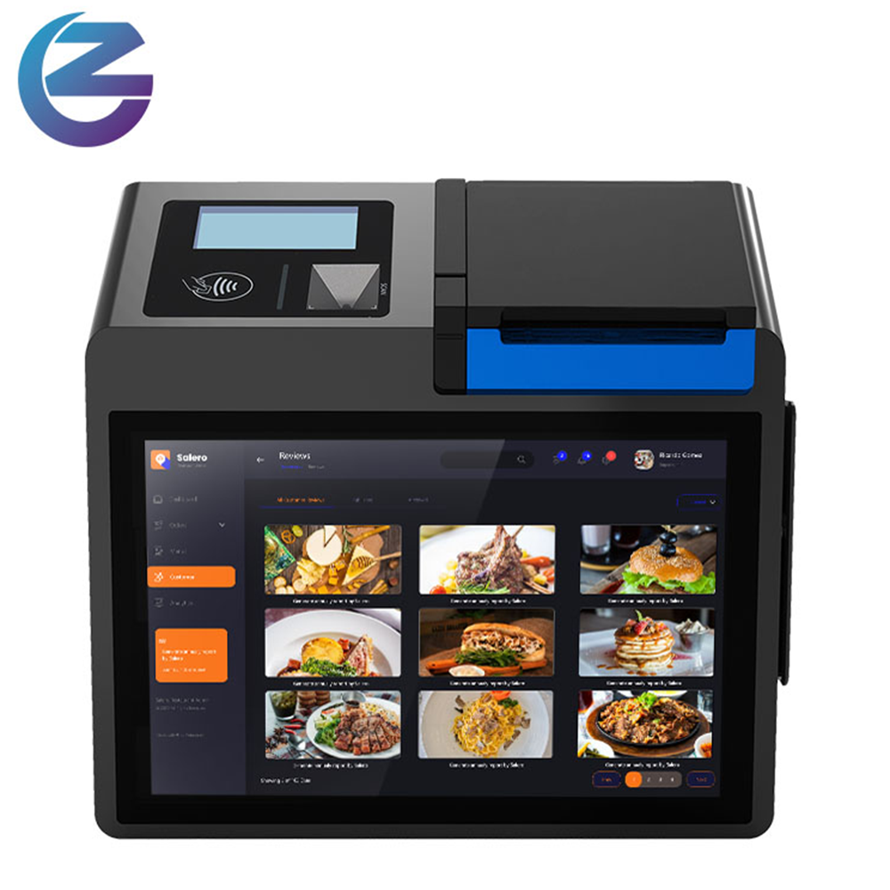 10.1'' Android 11 Cashier Z100 POS Terminal Machine with 80mm Thermal Printer/ NFC reader/ VFD display For Food Court