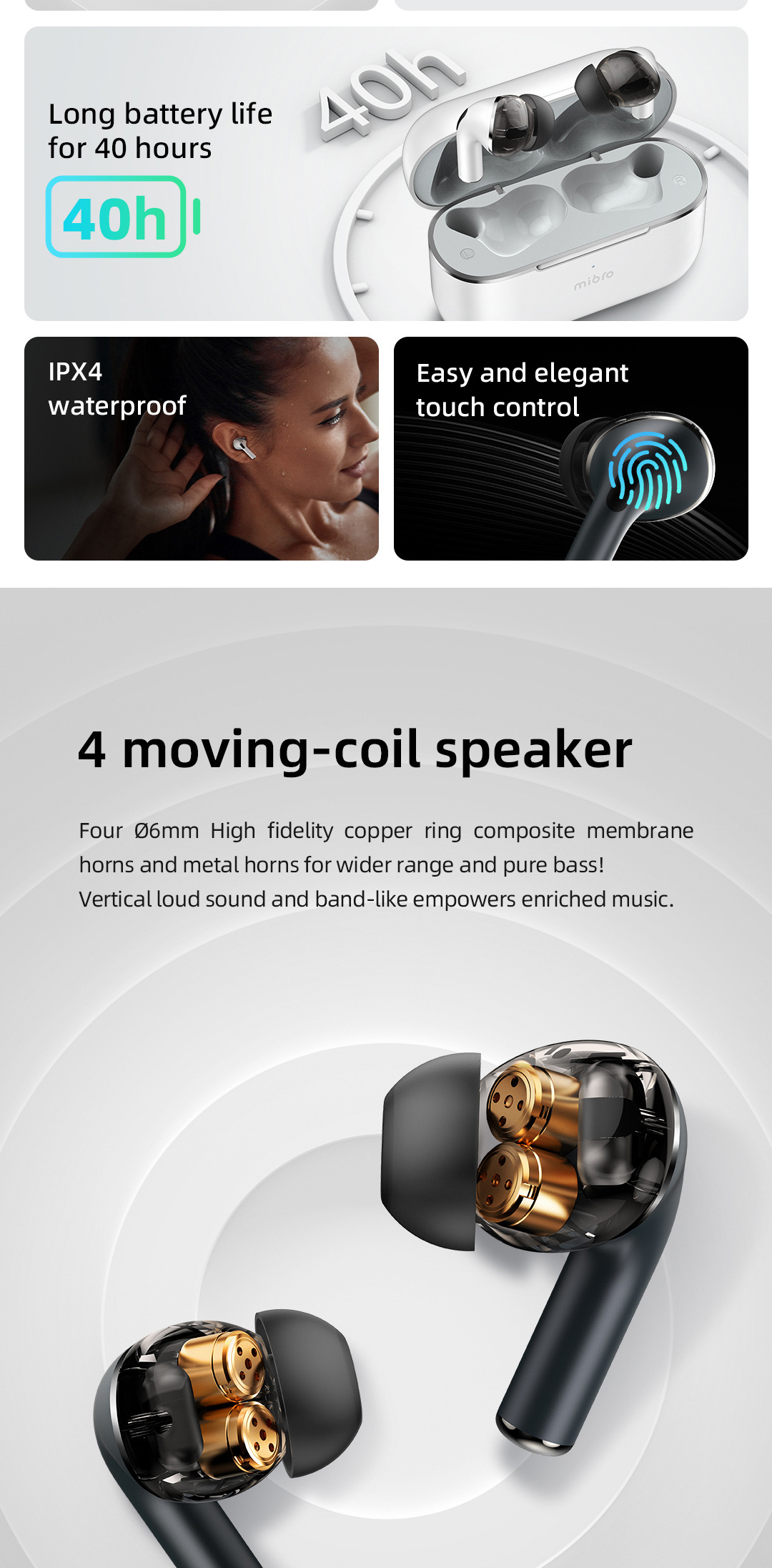 Mibro Earbuds M1 TWS True wireless Bluetooth headset ENC Noise Cancelling HD calling Low latency gaming in-ear earphones