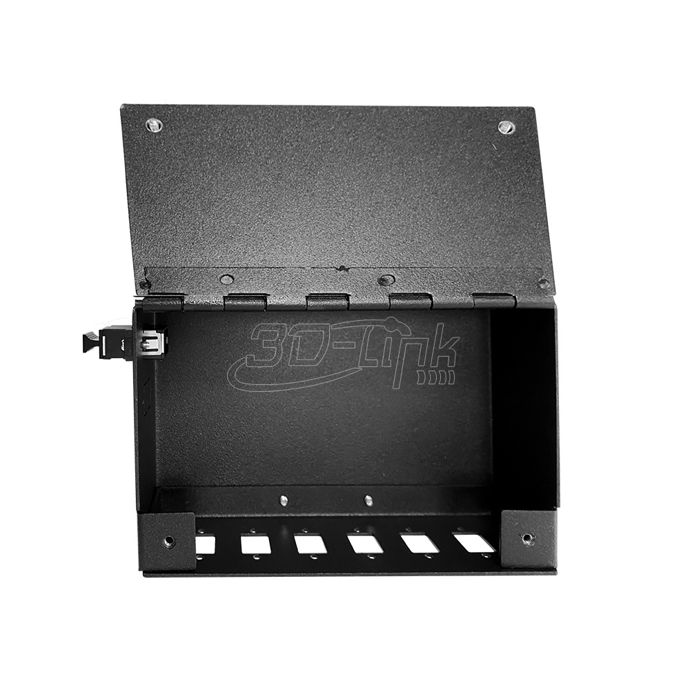 6/8/12 Port FTTH ODF Box DIN Rail Mount Optic Splice Fiber Terminal Box Black OEM FTTX WIth SC LC MTP MPO Adapters