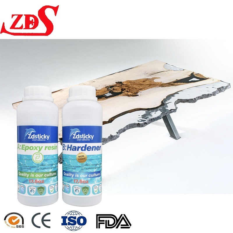 ZDS Trending Products 2024 New Arrivals High Quality Epoxy Floor Resin Ocean Table Furniture Table A Manger Resin Epoxy For Wood