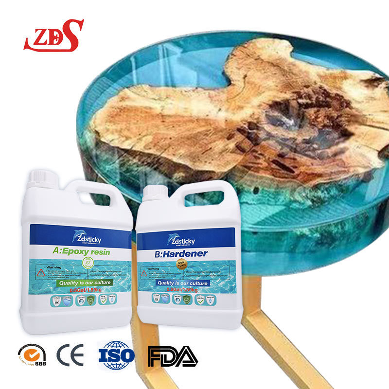 Epoxy Casting Resin Set Wholesale Liquid Glass Epoxy Resin And Hardener For Crystal Table Deep Pour Resin