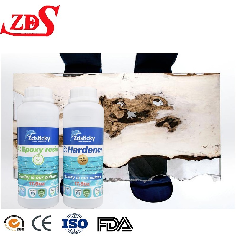 ZDS Trending Products 2024 New Arrivals High Quality Epoxy Floor Resin Ocean Table Furniture Table A Manger Resin Epoxy For Wood