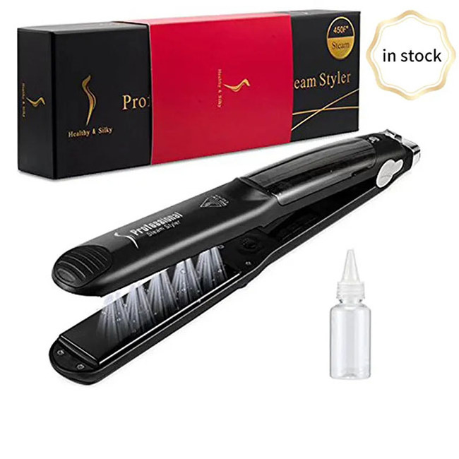 profesional strong steam pod steam salon ceramic tourmaline infrared industrial plate flat iron hair straightener