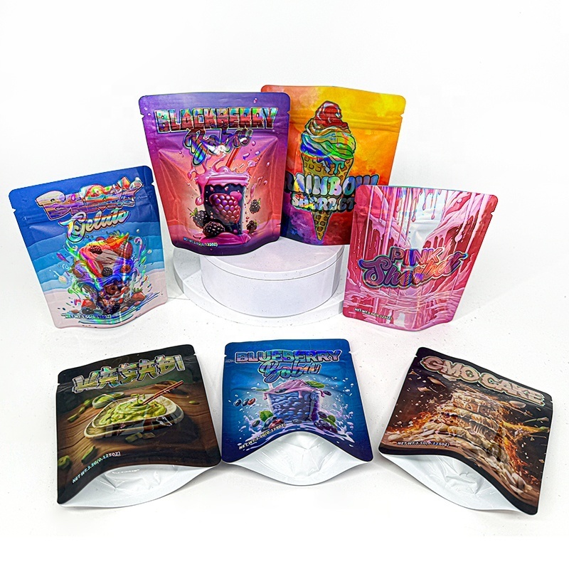 Custom Printed 3.5g Moisture-Proof Mylar Bags Gravure Printing for Candy Chocolate Dry Food Packaging