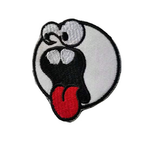 Custom Brand Logo Christmas Garment Denim Badge Applique Woven Terror Hip Hop Patch For Clothes Denim Embroidery Patches