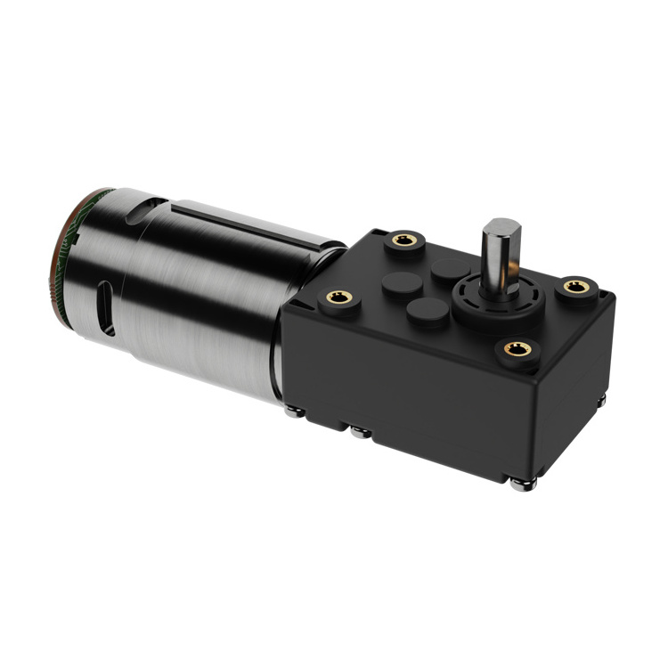 zhaowei 5840 12v 24V right angle gear motor high torque low rpm  pmdc brushless worm gear bldc motor Encoderfor Automatic door