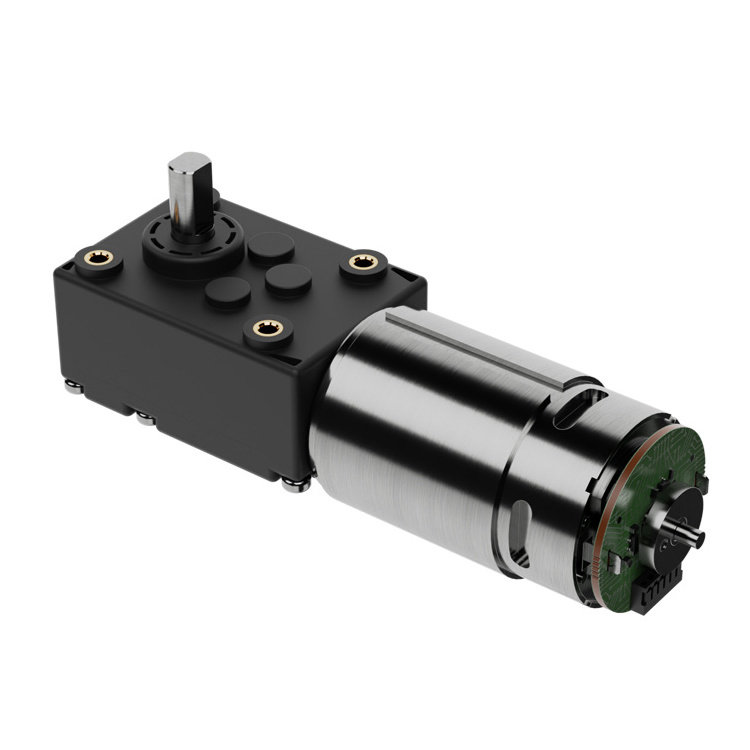 zhaowei 5840 12v 24V right angle gear motor high torque low rpm  pmdc brushless worm gear bldc motor Encoderfor Automatic door