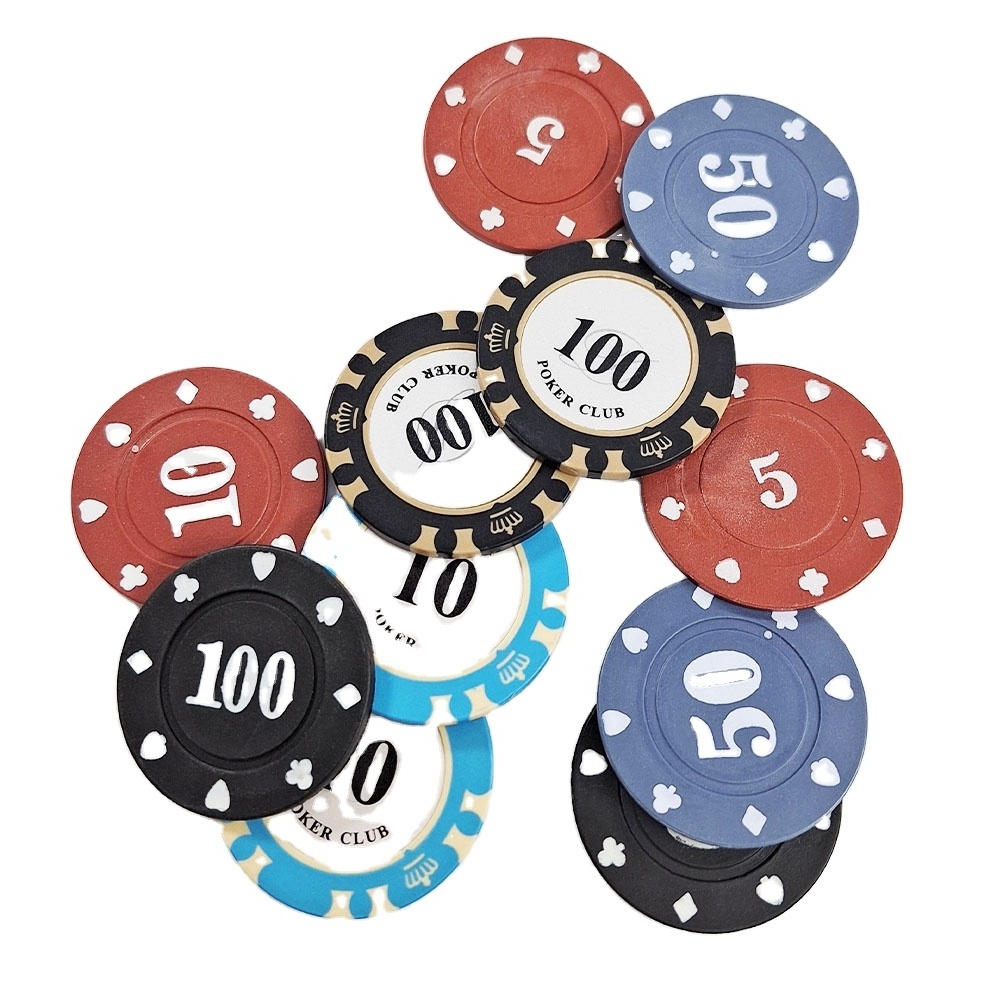 Custom Printed Poker Chips EPT ABS Plastic Round Clay Poker Chips Set for Casino Entertainment