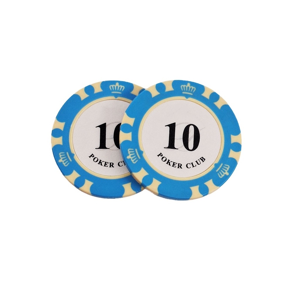 Custom 13.5G clay poker weights digital 10 printed used Professional poker Set Gambling chips