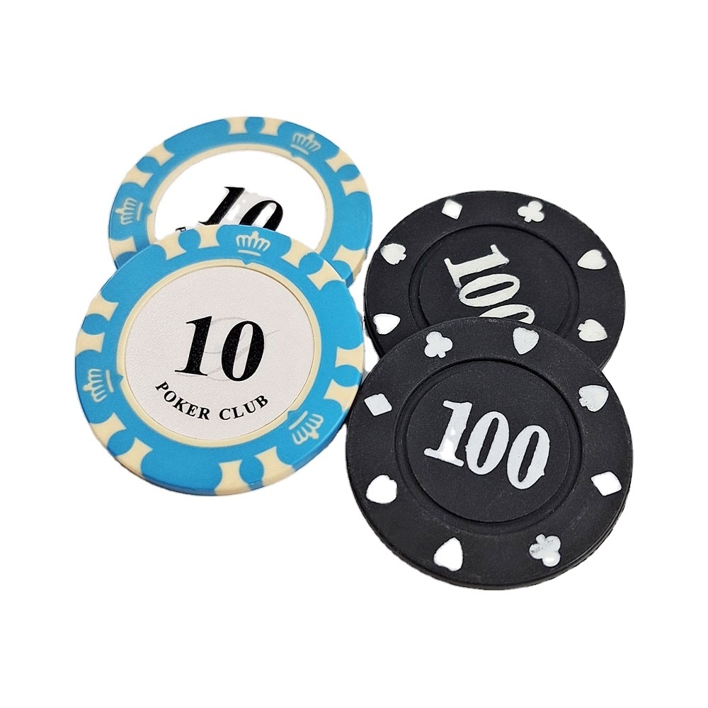 Custom 13.5G clay poker weights digital 10 printed used Professional poker Set Gambling chips