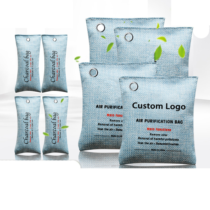 custom logo moisture ambsorber odor Activated absorber bamboo charcoal unscented car air freshener purifying bag