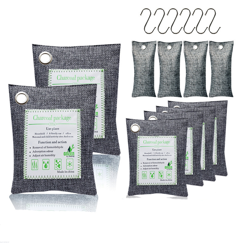 custom logo moisture ambsorber odor Activated absorber bamboo charcoal unscented car air freshener purifying bag