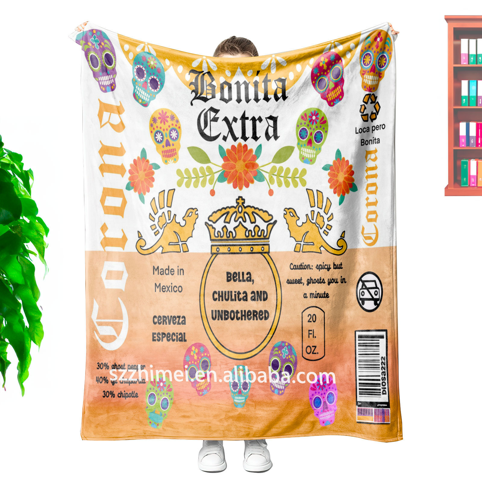 drop shopping cerveza extra Beer mexican custom design flannel blanket super soft blanket sofas for winter king size