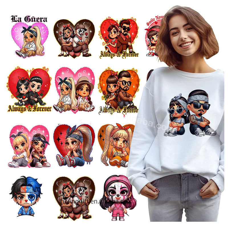 Wholesale Custom Cholo Chicano Chicana DTF heat transfer vinyl designs iron on clothing stickers ready to press for clothes