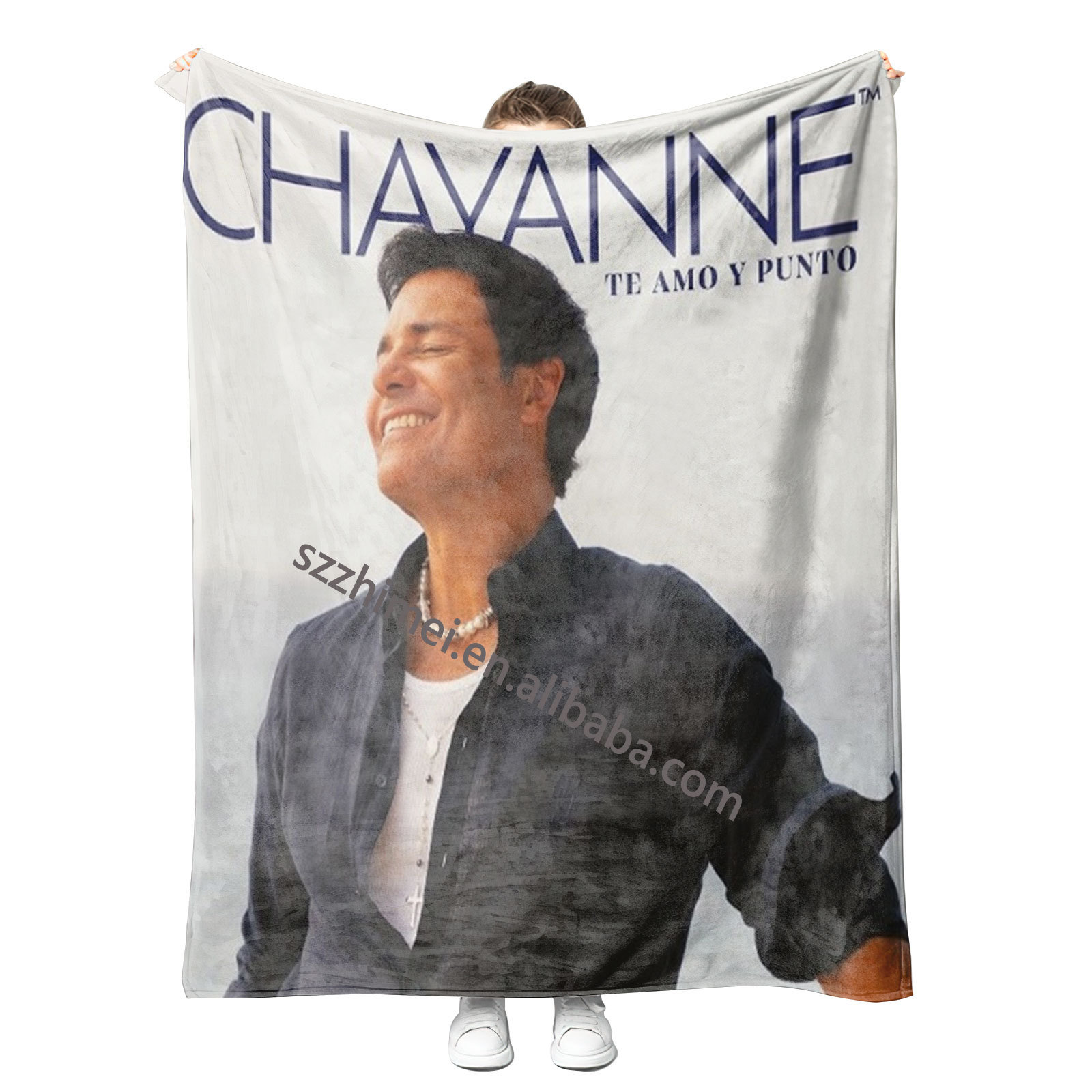 2024 Newest wholesale custom logo chayanne design luxury printed soft thickened flannel Throw Blanket