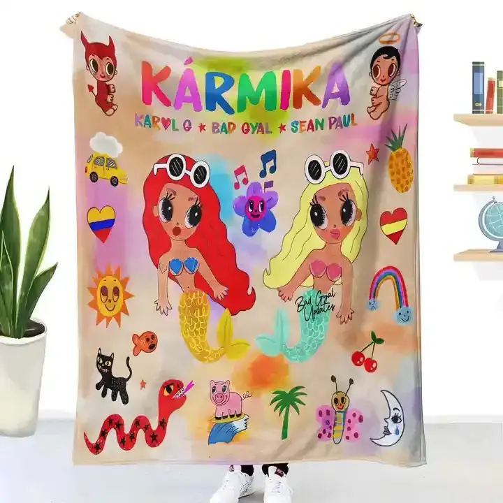 Best seller custom Manana Sera Bonito Bichota season karol g album cover latam tour Soft Cuddly Fleece travel Throw blanket