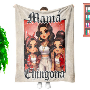 Personalized Custom Spanish Mom Chingona Mama Chicano Chicana Blankets Mothers Day Gift Fleece Throw Blanket 50*60in